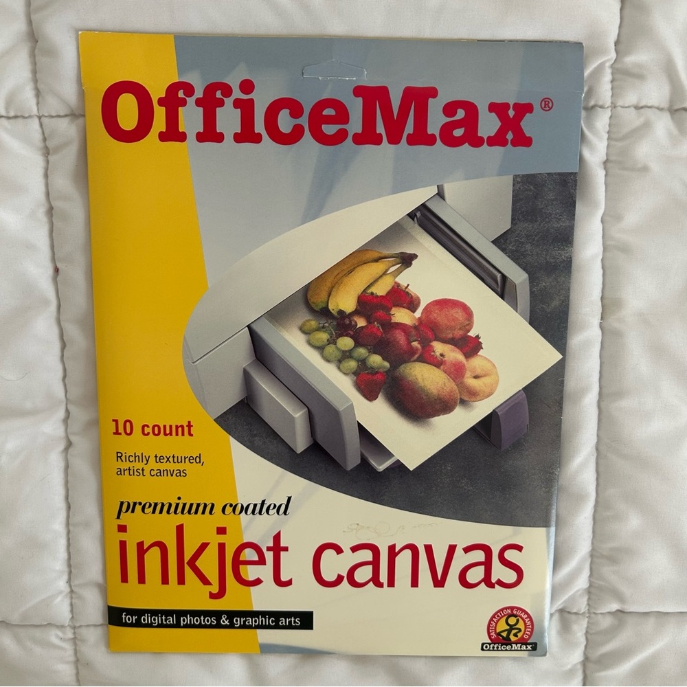 OfficeMax Premium Coated Inkjet Canvas Paper - 10 Sheets (open package)